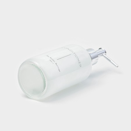 Soap dispenser, glass, white-4