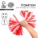 Pompom 1pc, white color+ red