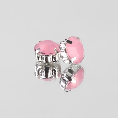 Rhinestones are sewing "circle", in the frame, d = 10 mm, 20 pcs, color pink opal-4