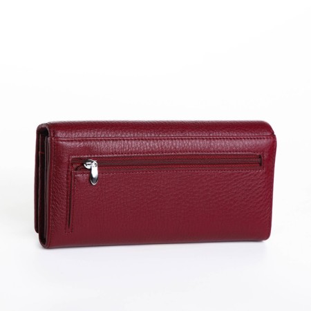 Women's wallet on a magnet, burgundy color-1