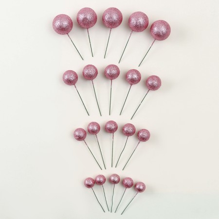 Set for decoration "beads", set 20 pcs, pink color-3
