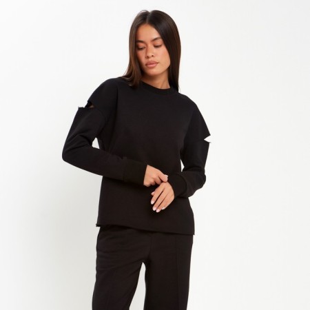 Women's sweatshirt with cuts MIST size 40-42, black color