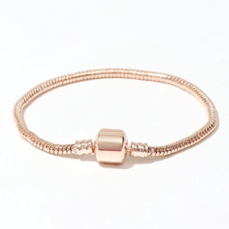 The basis for the bracelet is "bead", the color is pink gold, 17 cm-2