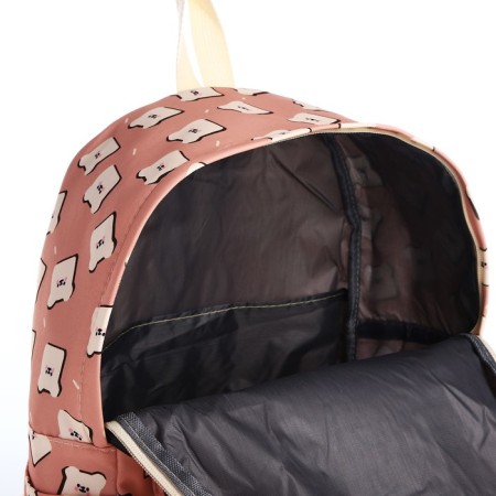 School backpack of textiles on lightning, 3 pockets, pink color-5