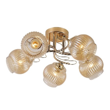 Lamp Ceiling Economy Highlight 12170/5FGD AMB, 5x40W, E27, 22x52x52 cm, gold color-1