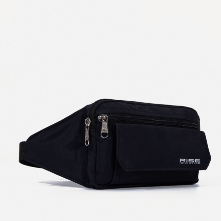 Lightning waist bag, 3 outer pockets, black color-1