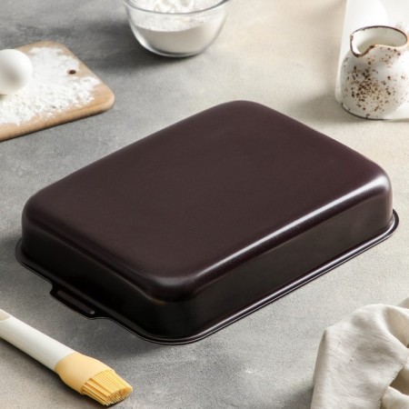 The baking sheet is "hostess", 23 × 30 cm, anti -stick coating, burgundy color-1