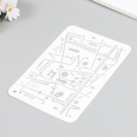 Plastic stencil "sewing world" 16x24 cm-1