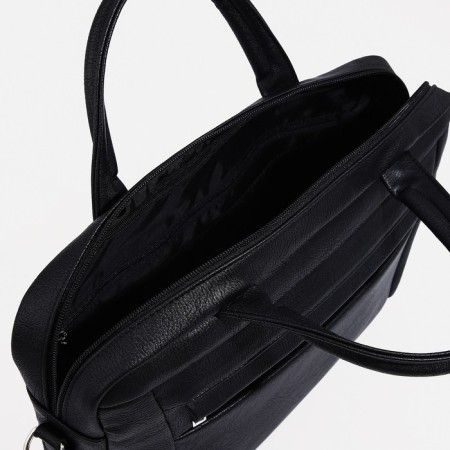 Business Business on a zipper, Textura, 2 external pockets, black color-4