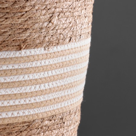 Storage basket with handles "Java", D380 Sh380 B340, natural, white-3