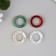 Carabine metal, plastic "Ring with rhinestones" set 4 pcs 2.5x2.5 cm