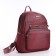 A backpack with a zipper, 5 outer pockets, pencil case, burgundy color