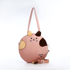 Youth bag with a zipper, pink color