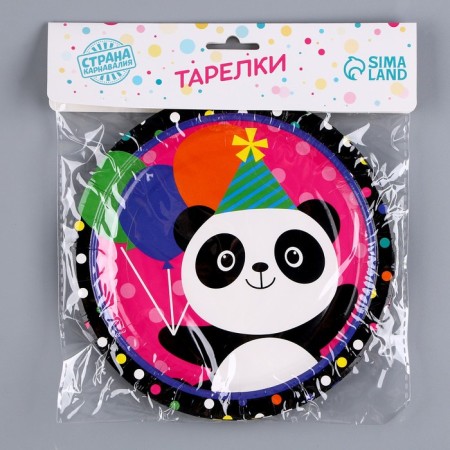 Paper plate "Panda with balls", in a set of 6 pcs.-3