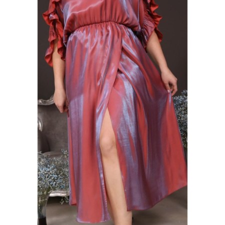 Female dress, size 52, terracotta color-8