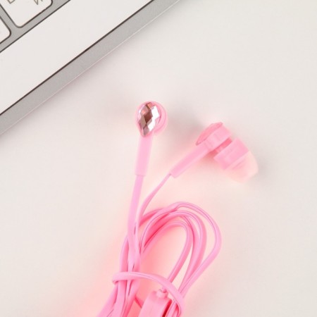 Vacuum headphones with rhinestones, pink-2