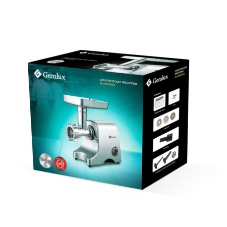 Gemlux GL-MG500SS meat grinder, 500 watts, 2.7 kg/min, silver-1