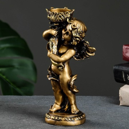 Climb "Angel" in the right hand, gold, 14x8x22 cm, for a candle d = 4 cm-4