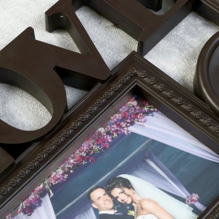 Photo frame-collage "Love" in 3 photos, wenge (plastic screen)-2