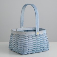 Wicker basket, sequoia, 17.5x15x11.5/23.5 cm, blue