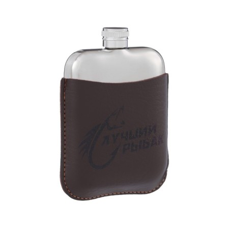 Alcohol flask "Best Fisherman", stainless steel, gift, 180 ml, 6 oz-1