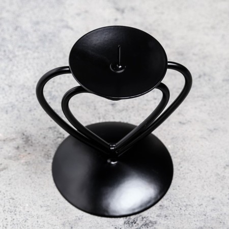 Glamur candlestick metal per 1 candle, 9x10.2 cm, black-2
