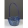 Wicker basket 20 x 20 x 9 cm, handle h = 25 cm, blue