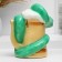 The piggy bank "Snake on the mug" Green, 25x20cm