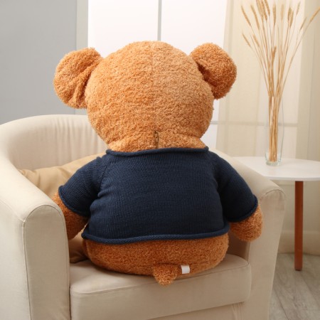 Soft toy "Bear", in a knitted sweater, 105 cm, blue color-3