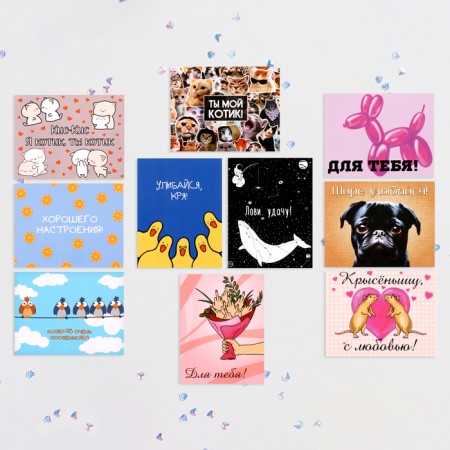 Set of mini-postcard "cool" 20 pieces, 7 x 9 cm-1