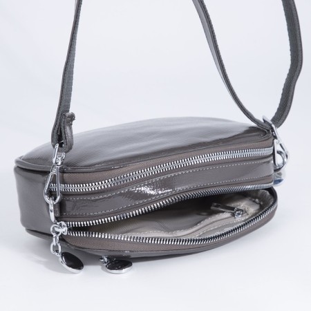 Bag Cross-Bodi with a zipper, gray color-7