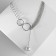 Pearl pearl "chain" link, white color in silver, 32 cm