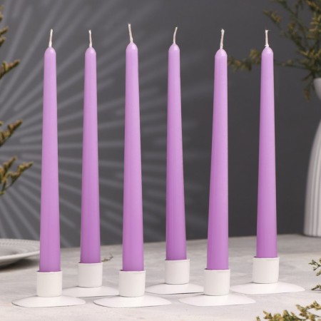 Candle Antique aromatic "lavender", 2.3x 24.5 cm, 5 hours, 55 g, lilac-1