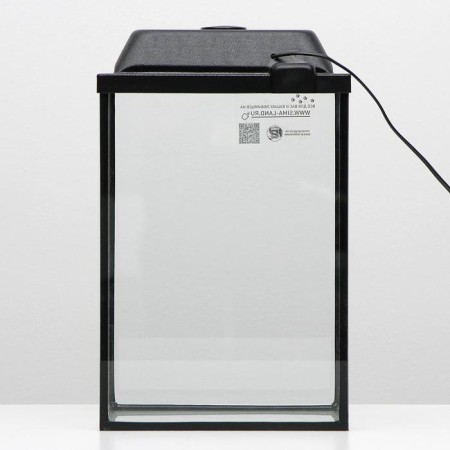 Aquarium "Column" with a lid, 24 liters, 28 x 21 x 40/45.5 cm, black-1