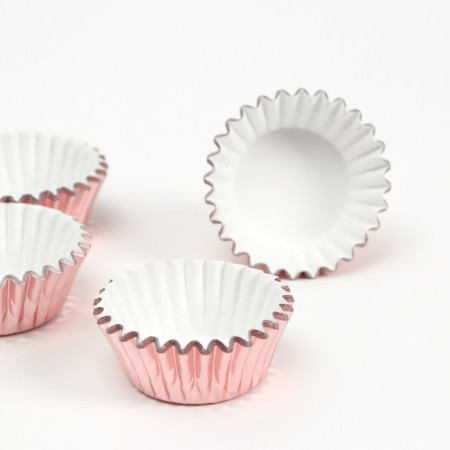 Baking shape round, 3.5 x 2 cm pink