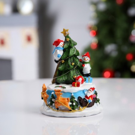 LED figure "Christmas tree" 10 × 15 × 10 cm, polystone, batteries AAAX2 (not in the kit), glow warm white-1
