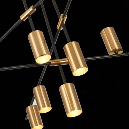Ceiling lamp ST LUCE. SL1206.402.12. Sormano. 12x7 W, GU10, 120x120x65 cm, black color-6