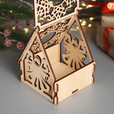 New Year's Domik box "Angel" 12x10x14 cm-3
