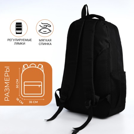 Young backpack from textiles on lightning, 4 pockets, black/red color-1