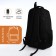 Young backpack from textiles on lightning, 4 pockets, black/red color