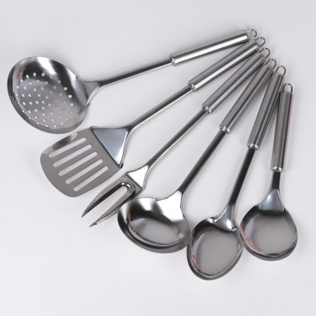 A set of kitchen supplies "metallic", 6 items, on a stand-3