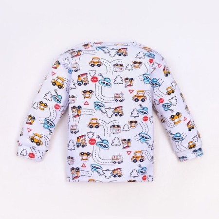 Sweater for a boy, white/transport, height 68-74-2