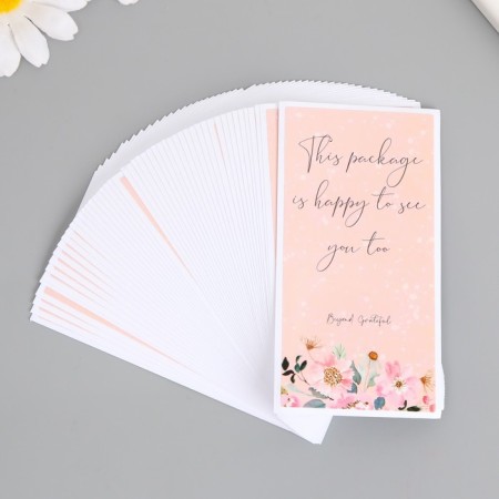 Stick Paper Gratitude "Pink Flowers" set 50 pcs 10x5 cm