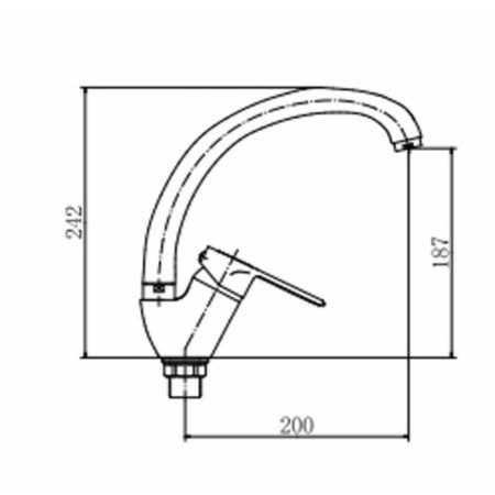 Fashun A4104-2 kitchen mixer, single-leaf, 40 mm cartridge, brass, chrome-1