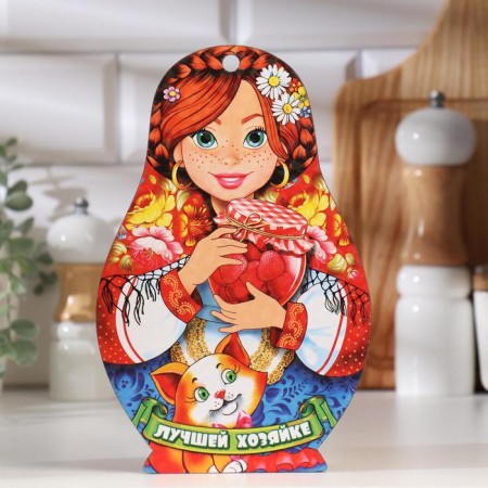 Board of cutting souvenir "Matryoshka", the best mistress, 15 × 23cm