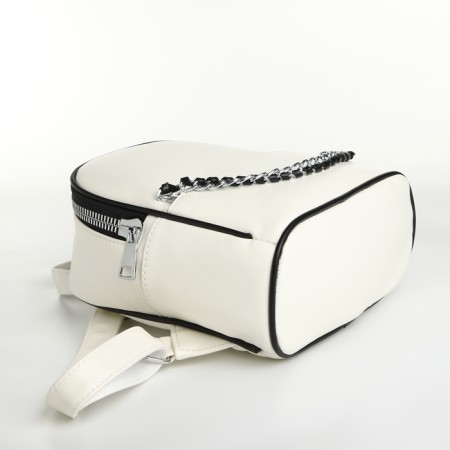 Women's backpack on lightning, white color-3