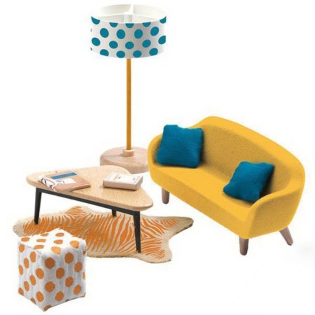 Furniture for doll house Djeco "Orange Living room"
