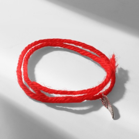 Браслет-оберег «Красная нить» покровительство и защита высших сил, крыло ангела, серебро, 40 см-3