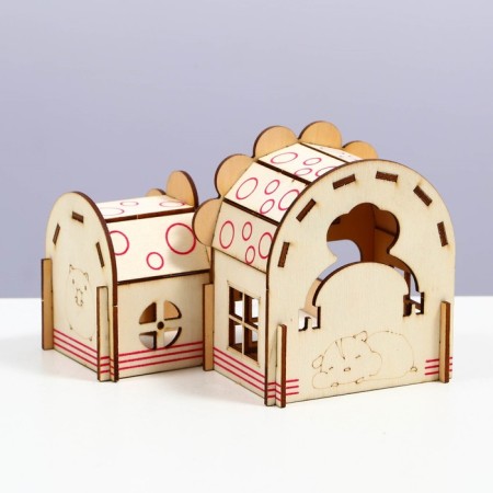 Complex-site for rodents, 14 x 13 x 10.5 cm, plywood-2