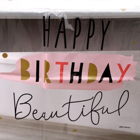 Single tablecloth Happy Birthday, 130 × 200 cm-3